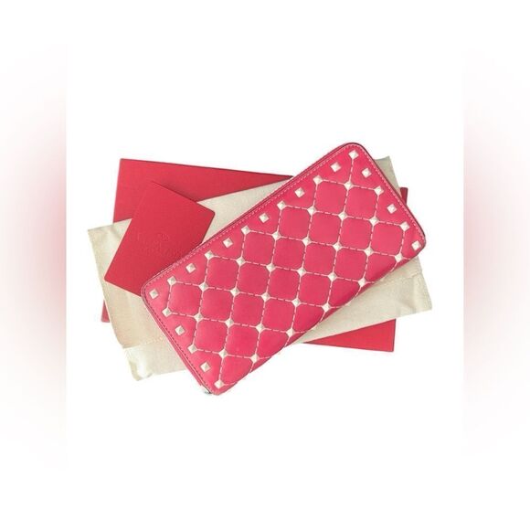 VALENTINO GARAVANI Rockstud Spike Leather Wallet - Picture 1 of 14